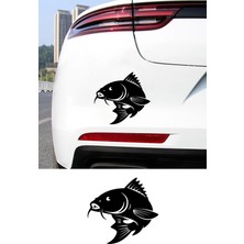 Mıgnatıs Balık Figürlü Araba Stickerı - Oto Sticker - Motor Sticker - Balıkçılara Özel Sticker 15X14CM