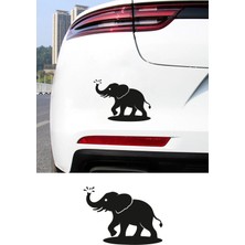 Mıgnatıs Sevimli Fil Sticker – Minimal Fil Figürlü Sticker - Araba Motor Oto Sticker 15X11CM