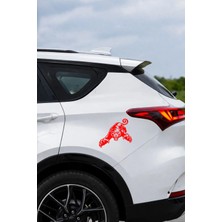 Mıgnatıs Panter Figürlü Oto Sticker – Agresif Hayvan Araç Sticker - Araba Motor Sticker 15X13CM