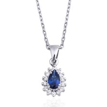 Makdis Pırlanta 0.30 Karat Safir Pırlanta Kolye