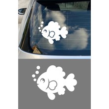 Mıgnatıs Balık Sticker – Sevimli Balık Figürlü Araba Oto Sticker - Motor Oto Sticker 15X12CM