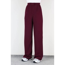 Line Kadın Likralı Cırt Kapama Siyah Palazzo Pantolon