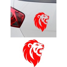 Mıgnatıs Kükreyen Aslan Oto Sticker - Agresif Aslan Sticker - Araba Motor Sticker 12X15CM