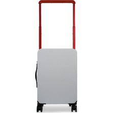 GROUND Jade Kabin Boy Valiz Geniş Çekçekli – Beyaz - 10670