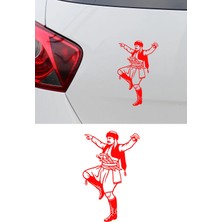 Mıgnatıs Zeybek Oto Sticker Efe Figürlü Araç Cam Sticker - Geleneksel Zeybek Figürlü Çıkartma 9X15CM