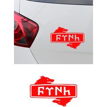 Mıgnatıs Göktürk Türk Oto Sticker Bozkurt Araç Cam Sticker - Türk Sembol Sticker 15X10CM