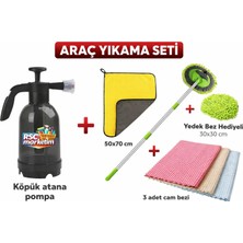 Köpük Atan Pompa/araba Yıkama Mop Yedek Bezli / Mikrofiber Araç Kurulama Bezi 50*70/ 3`lü Cam Bezi