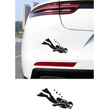 Mıgnatıs Sualtı Dalgıç Sticker – Araba Oto Dekoratif Sticker 15X9CM