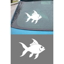 Mıgnatıs Balık Figürlü Oto Sticker - Araç Cam Kaput Sticker - Sevimli Balık Çıkartması 15X12CM
