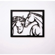 Çerçeveli At Figürlü Duvar Dekoru - 3D Katmanlı Sanat