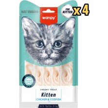 Wanpy Tavuklu - Morinalı Yavru Kedi Krema Ödülü 5×14 gr x 4 Adet