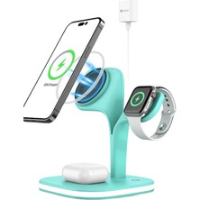 Pileli Store Mey Ithalat®  YM-UD22 Kablosuz Şarj Masaüstü Set - Yeşil