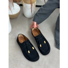 Erva'nın Butiği Siyah Süet (Rody) Boncuk Detay Kadın Günlük Ayakkabı