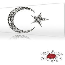 Urzuva Sırlı Hilal Gaming Oyuncu Xl Mouse Pad  Mousepad 90X40 cm 4mm Dikişli Model