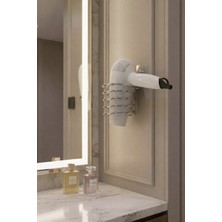 Sas Haus Metal Krom Yapışkanlı Saç Kurutma Makinesi Askısı - Fön Askısı MS-012