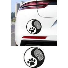 Mıgnatıs Yin Yang Pati Oto Sticker - Pati ve Parmak Izi Araba Sticker 15X15CM