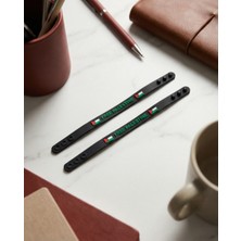 Zaytoon 2\'li Filistinli \"free Palestine\" Siyah Kokolu Lastik Ayarlanılabilir El Bileklik A300071-02