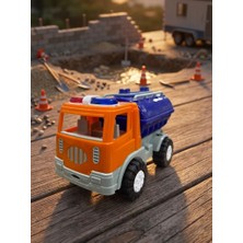 Farbu Oyuncak Sürtmeli Su Tankerli Merdiven Detaylı 20CM Eğitici Iş Makinası Temalı Oyuncak Araba