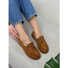 Erva'nın Butiği Taba Süet (Gavin) Bağcık Detay Kadın Günlük Ayakkabı