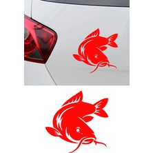 Mıgnatıs Yayın Balığı Oto Sticker - Araç Cam Sticker - Balıkçı Sticker 15X15CM