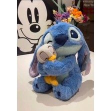 DMR Accessoire Ördeğe Sarılan Sevimli Stitch 30 cm Peluş Oyuncak Stitch Ördek