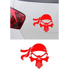 New Jargon Kuru Kafa Figürlü Oto Sticker Araç Cam Sticker - Agresif Motor Araba Sticker 15X13CM