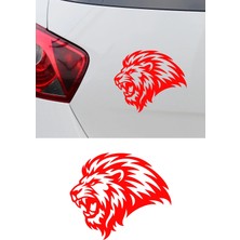 Mıgnatıs Kral Aslan Oto Sticker - Kükreyen Aslan Başı Araba Sticker - Araba Aksesuar 15X13CM