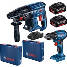 Bosch 2 li SET GBH 180 LI + GSR 185 LI Akülü Delici 2 x 4 Ah Akü ve 2 L Box Çanta 18V40