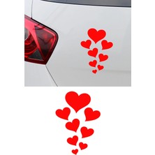 New Jargon Kalpli Araç Sticker - Kalp Figürlü Oto Sticker - Araba Motor Sticker 10X15CM