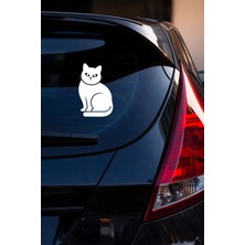 Mıgnatıs Şirin Kedi Oto Sticker - Kedi Araba Sticker - Sevimli Araç Dekoru 10X15CM