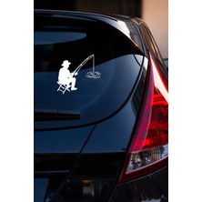 New Jargon Balıkçı Oto Stickerı – Balık Tutma Temalı - Araba Motor Oto Sticker 15X13CM