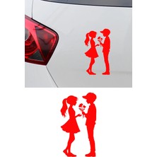 Mıgnatıs Sevgili Oto Sticker - Çift Silüet Araba Sticker - Çift Sticker - Motor Kask Sticker 8X15CM