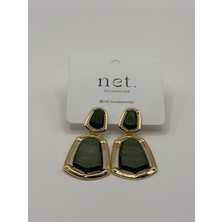 Net.Accessories Haki-Golddetayküpe