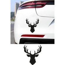 Mıgnatıs Boynuzlu Geyik Sticker - Araç Cam Sticker - Geyik Oto Sticker 14X15CM