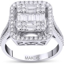 Makdis Pırlanta 0.90 Karat Baget Pırlanta Yüzük