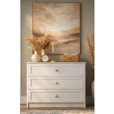 Noiss Home Decor Spring 3 Çekmeceli Şifonyer Beyaz Geniş Hacimli Tasarım