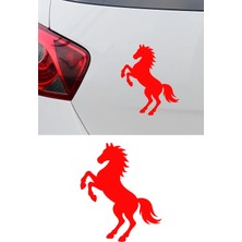 Mıgnatıs Şahlanan At Oto Sticker - At Silüeti Sticker – Araba Kaput Motor Sticker 12X15CM