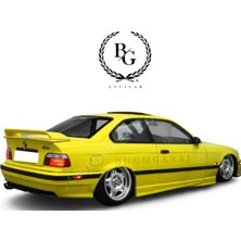 Bmw E36 Yan Marşpiyel K Modeli Çizgi Model Sağ Sol Set (Plastik) Boyasız Mat Siyah