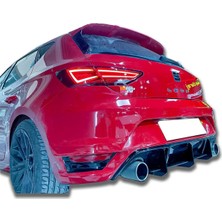 Seat Leon Mk3 2012-2020 Parlak Siyah Plastik Aero Arka Tampon Orta Flapları ⚡ Sportif ve Dayanıklı!