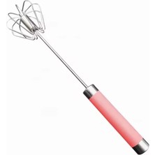 Mybru Paslanmaz Çelik Pembe Yaylı Yarı Otomatik El Çırpıcısı