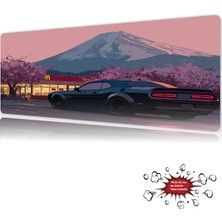 Urzuva Araba Modelleri Neon Sakura Drive Gaming Oyuncu Xl Mouse Pad  Mousepad 90X40 cm 4mm Dikişli Model