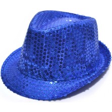 Pileli Store Pilelistore Payetli Çocuk Şapkası Mavi Renk