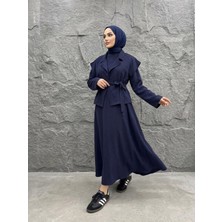 Miostil Yelekli Ikili Elbise-Lacivert