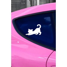 New Jargon Esneyen Kedi Sticker - Kedi Araba Sticker - Minimal Kedi Oto Sticker 15X10CM
