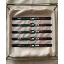 Zaytoon Spor Bileklik Filistin Save Gaza Kokulu Silikon Ayarlanabilir Unisex 5 Adet