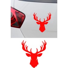 New Jargon Boynuzlu Geyik Sticker - Araç Cam Sticker - Geyik Oto Sticker 14X15CM
