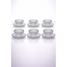 Yzhome 12 Parça Kristal Cam Renkli Çerezlik Kase Tabak