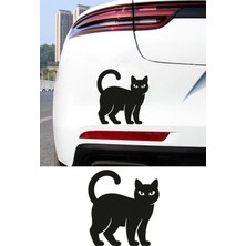 New Jargon Kedi Figürlü Oto Sticker – Araba Dekor Sticker - Sevimli Kedi Stickerı 14X15CM