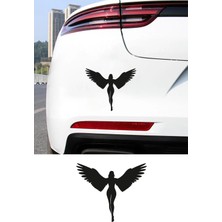 New Jargon Melek Kanatlı Kadın Sticker - Melek Silüet Oto Sticker - Araba Sticker Aksesuar 15X13CM