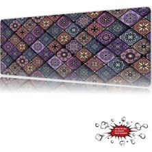 Urzuva Boho Mosaic Gaming Oyuncu Xl Mouse Pad  Mousepad 90X40 cm 4mm Dikişli Model